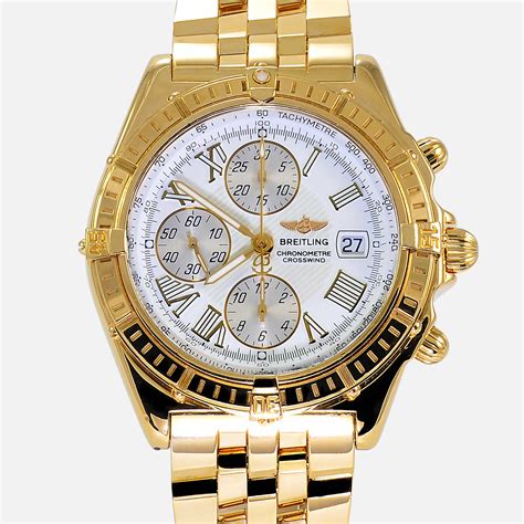 18k gold breitling watches|breitling gold watches men.